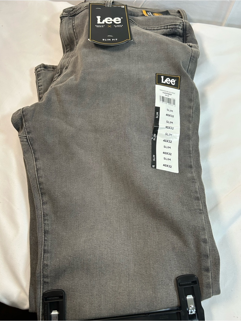 Lee Men’s Slim Fit Gray Denim Jeans 40X42